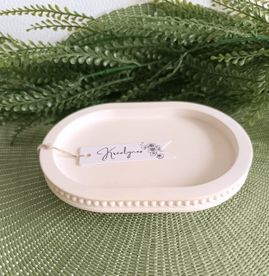 Petit plateau de rangement  ivoire "Perles".