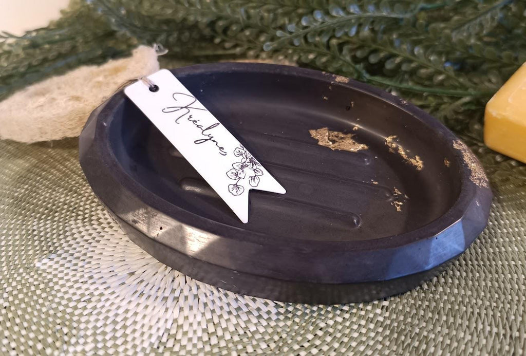 Grand porte-savon noir et or