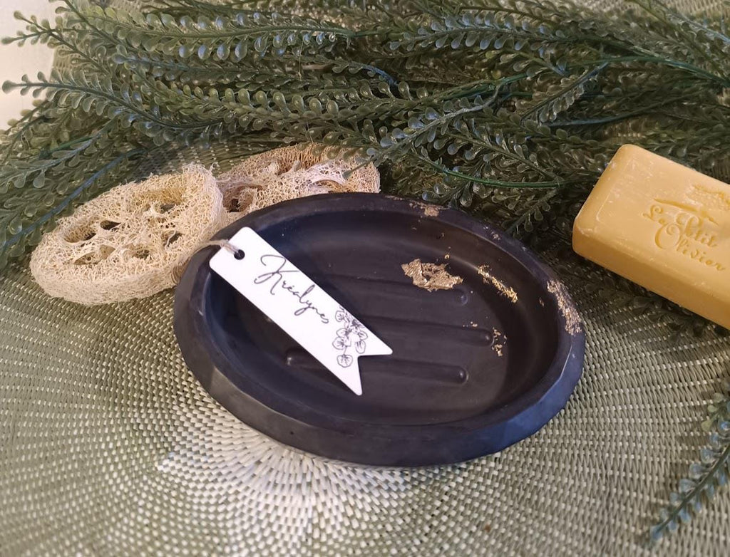 Grand porte-savon noir et or