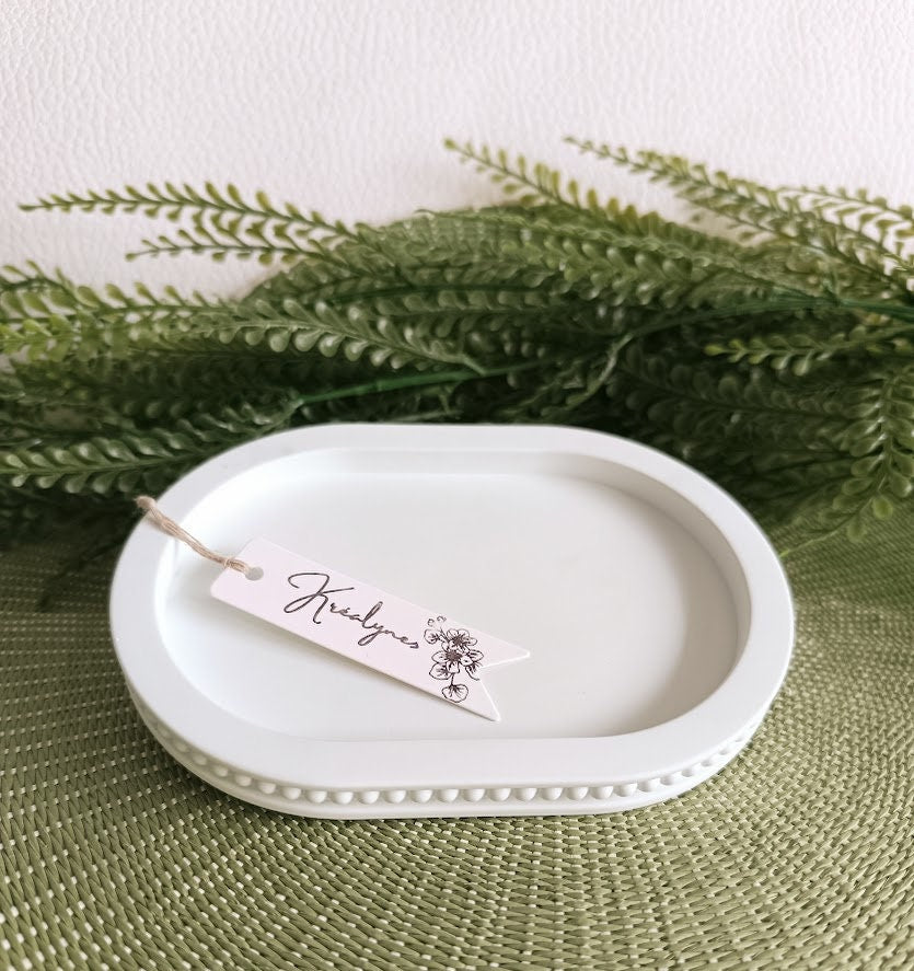 Petit plateau de rangement  vert d'eau "Perles".