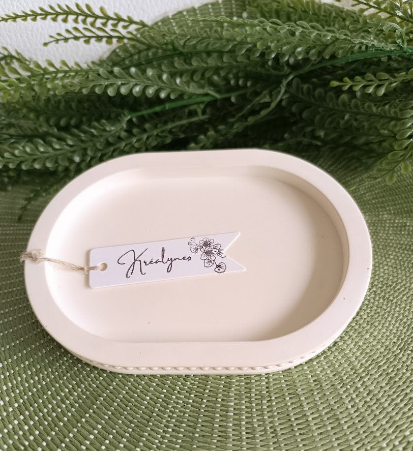 Petit plateau de rangement  ivoire "Perles".